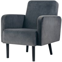 PAPERFLOW Fauteuil LISBOA, habillage en velours, anthracite