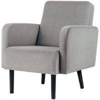 PAPERFLOW Fauteuil LISBOA, habillage en velours, gris