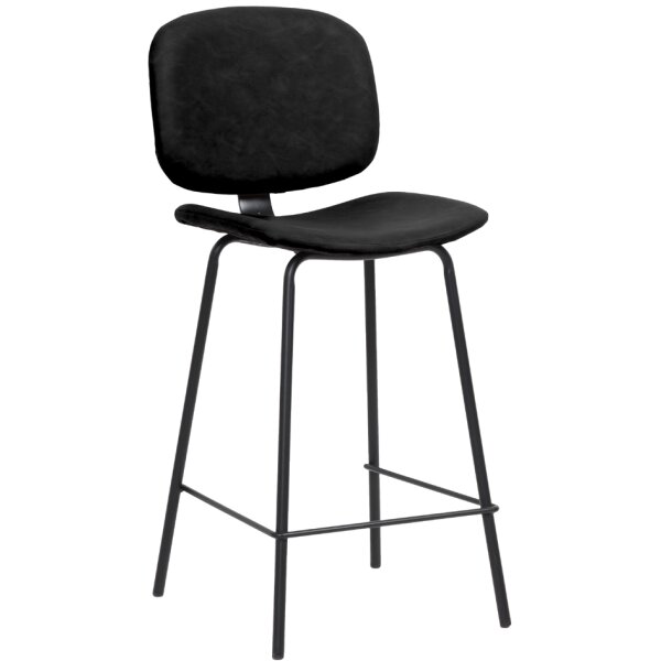 PAPERFLOW Chaise de bar VINTAGE, set de 2, noir