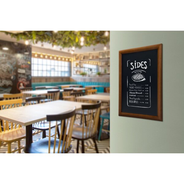 Securit Ardoise murale UNIVERSAL, avec cadre en bois, marron