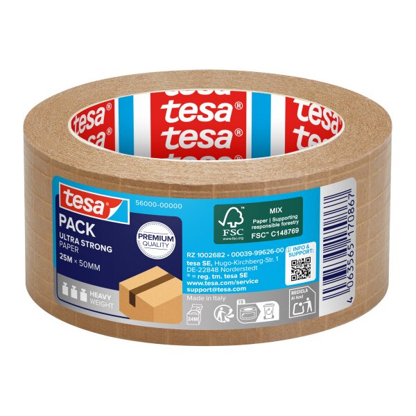 TESA Verpackungsband 50mmx25m 56000-00000 Ultra Strong Paper, braun