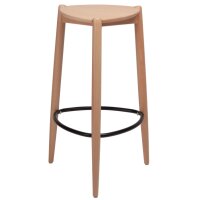 PAPERFLOW Chaise de bar LUCK, set de 2, en hêtre