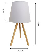 UNiLUX Lampe de table à LED KATY, blanc / bambou