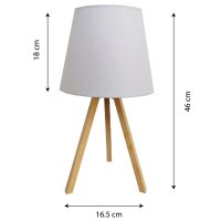 UNiLUX Lampe de table à LED KATY, blanc / bambou