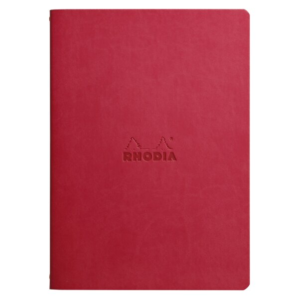 RHODIA Carnet piqûre textile RHODIARAMA, A5, ligné, saphir