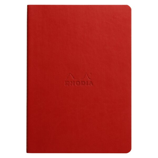 RHODIA Carnet piqûre textile RHODIARAMA, A5, ligné, saphir