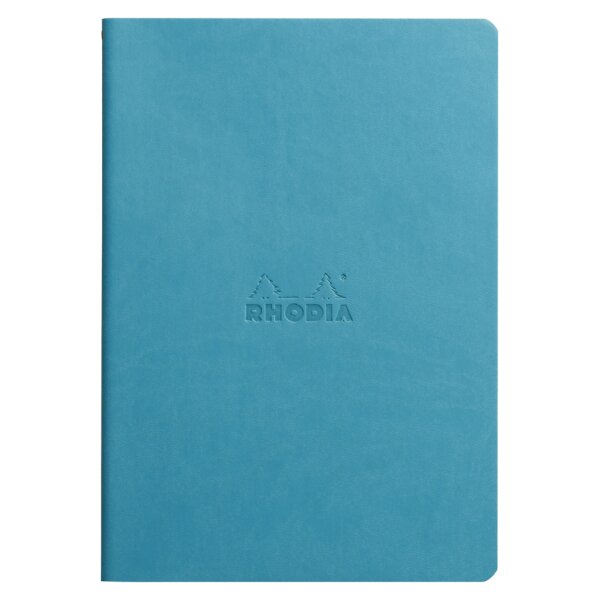 RHODIA Carnet piqûre textile RHODIARAMA, A5, ligné, saphir