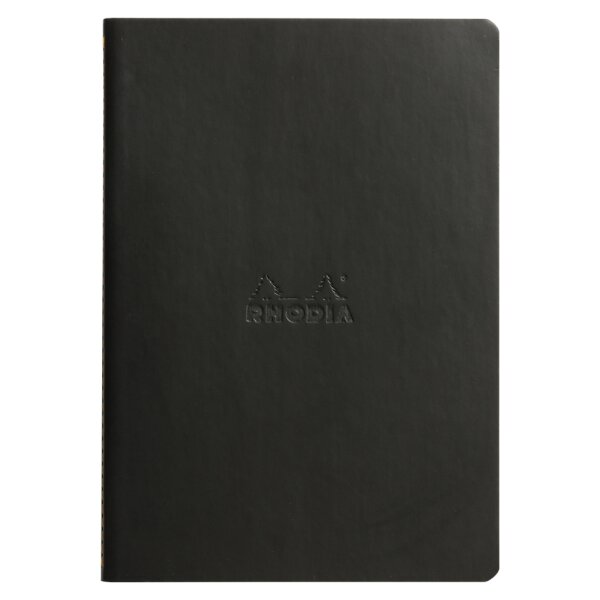 RHODIA Carnet piqûre textile RHODIARAMA, A5, ligné, saphir