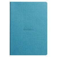 RHODIA Carnet piqûre textile RHODIARAMA, A5, ligné, saphir