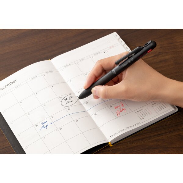 Pentel Stylo à bille rétractable multicolore Calme-3, noir