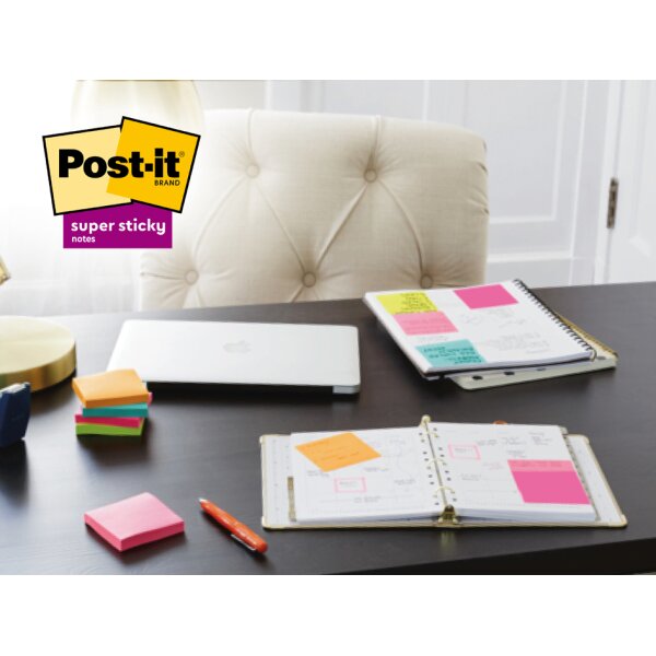 Post-it Bloc-note adhésif super sticky notes, 76 x 76 mm