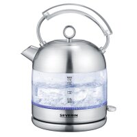 SEVERIN Bouilloire en verre Retro WK 3459, acier inoxydable