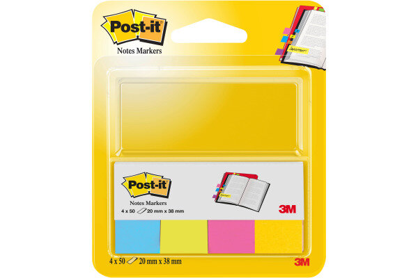 POST-IT Page Marker 20x38mm 670-4B Ultra couleurs 4x50 bandes