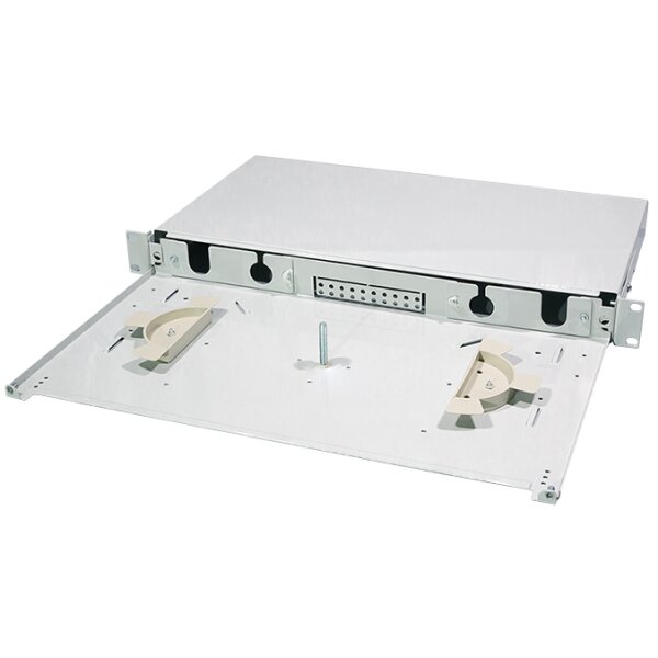 LogiLink Frontblende f&uuml;r 19" Spleissbox, 24 Ports, lichtgrau