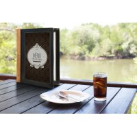 Securit Inserts pour protège-menus WOOD, bordeaux