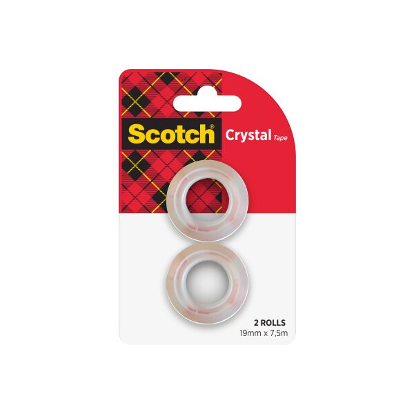 SCOTCH Crystal Tape 19mmx7,5m 6-1975R2 kristallklar 2 Rollen
