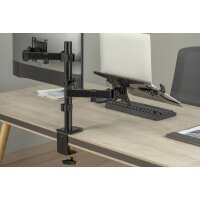 DIGITUS Monitorhalterung mit Notebookablage, schwarz