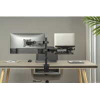 DIGITUS Monitorhalterung mit Notebookablage, schwarz