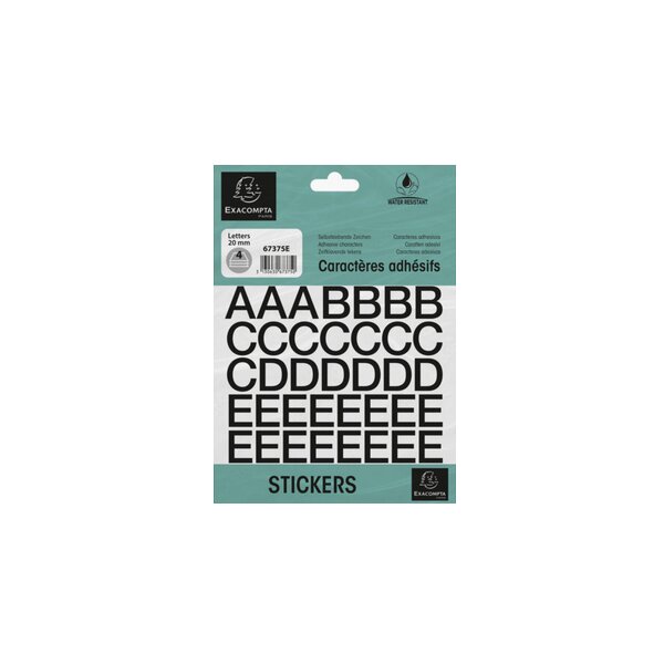 EXACOMPTA Selbstklebebuchstaben A-Z, 60 mm, schwarz