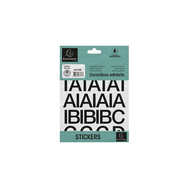 EXACOMPTA Selbstklebebuchstaben A-Z, 60 mm, schwarz