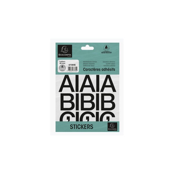 EXACOMPTA Selbstklebebuchstaben A-Z, 60 mm, schwarz