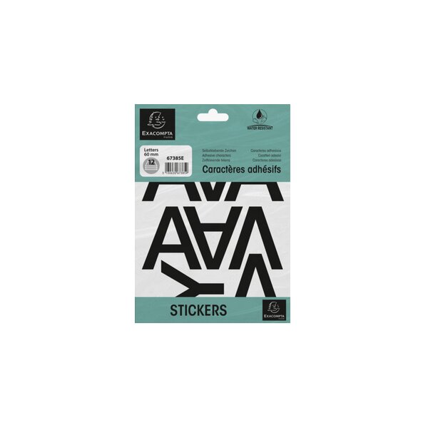EXACOMPTA Selbstklebebuchstaben A-Z, 60 mm, schwarz