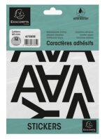 EXACOMPTA Lettres auto-adhésives A-Z, 60 mm, noir