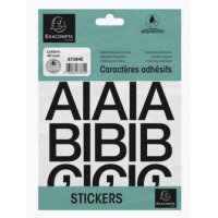 EXACOMPTA Lettres auto-adhésives A-Z, 60 mm, noir