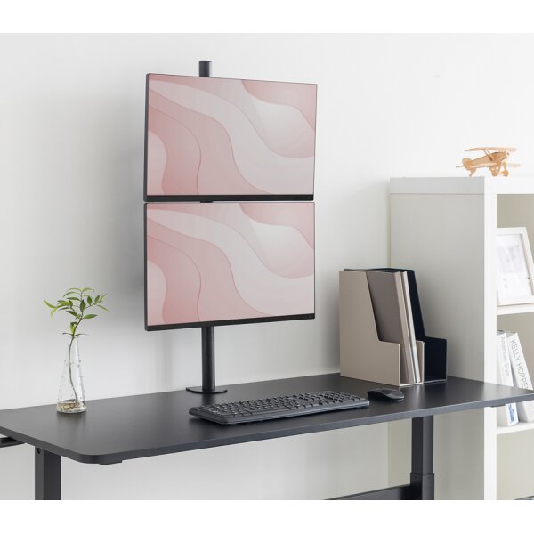 DIGITUS Doppel-Monitorhalterung, Vertikal, schwarz