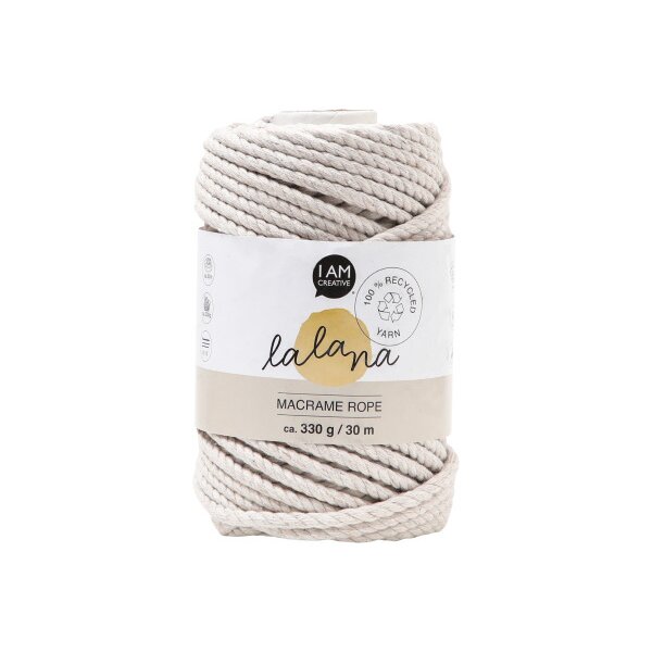 I AM CREATIVE Macrame Rope 6205.29 stone 5mm, 330g