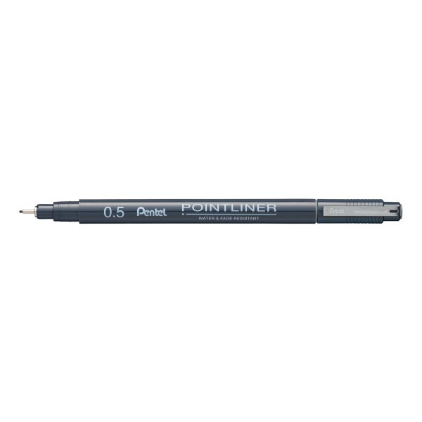 PENTEL Fineliner Pigment 0.5 mm S20P-5N POINTLINER, grau