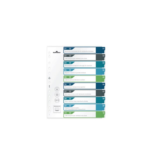 DURABLE Register PP A4+ 679527 mehrfarbig 1-10