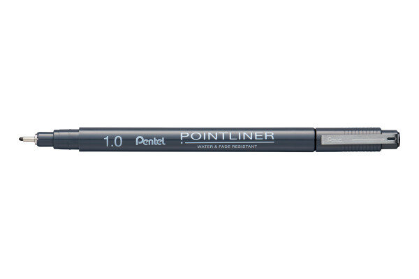PENTEL Fineliner Pigment 1.0 mm S20P-10A POINTLINER, schwarz