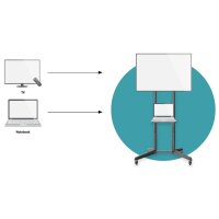 DIGITUS TV Präsentationswagen, mit Ablage, schwarz