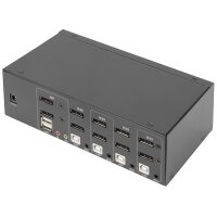 DIGITUS Commutateur KVM, 4 ports, double affichage, 4K