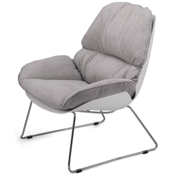 PAPERFLOW Fauteuil visiteur LAZY, blanc/gris