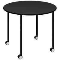 PAPERFLOW Table mobile FLEX OFFICE, ronde, 960 mm, noir