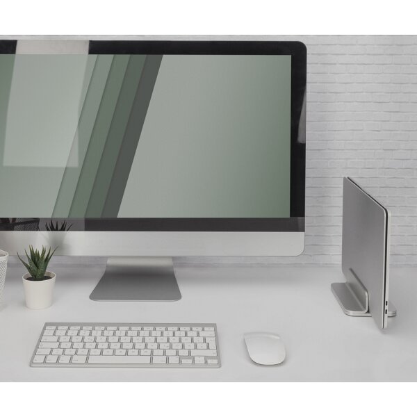 DIGITUS Vertikaler Notebook St&auml;nder, Aluminium, silber