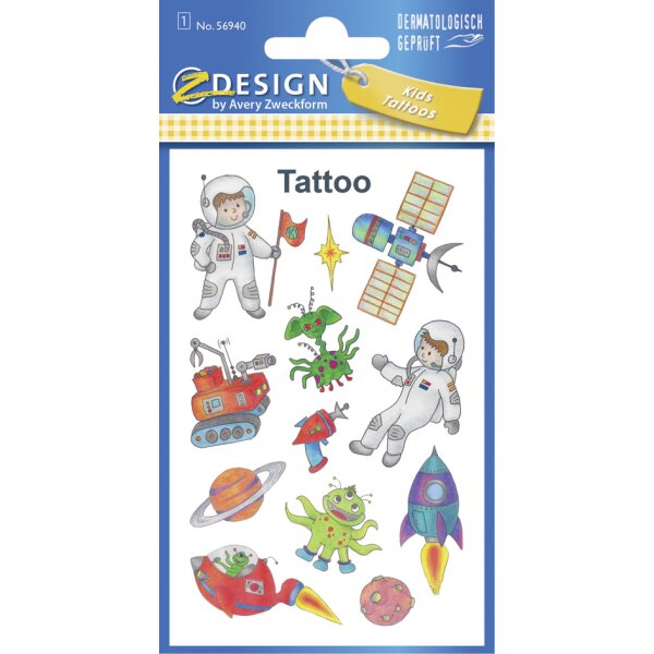 AVERY Zweckform ZDesign KIDS Tatouages Espace