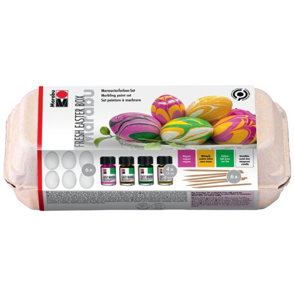 Marabu Kit de peinture à marbrer Fresh Easter Box
