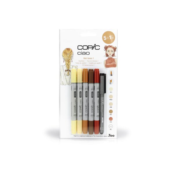 COPIC Marker Ciao 22075572 5+1 Set Hair Tones 1