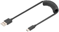 DIGITUS Câble spiralé USB 2.0, USB-A -...