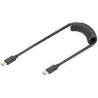 DIGITUS Câble spiralé USB 2.0, USB-C -...