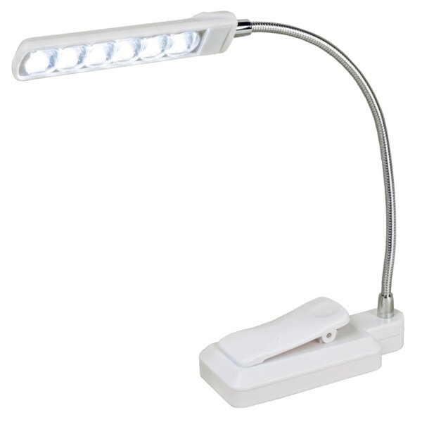 KLEIBER Mini LED-Klemmleuchte, Batteriebetrieb, weiss