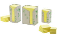 POST-IT Bloc-notes recycl. 51x38mm 653-1T jaune, 24x100...