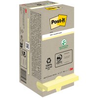 Post-it Haftnotizen Recycling notes, 76 x 76 mm, gelb