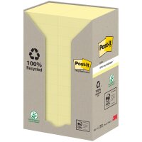 Post-it Haftnotizen Recycling notes, 127 x 76 mm, gelb