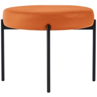 PAPERFLOW Banc GAIA, rond, habillage similicuir, orange