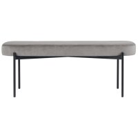 PAPERFLOW Banc oval GAIA, taille L, habillage velours, gris