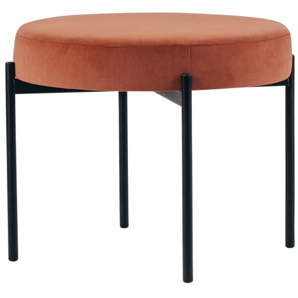 PAPERFLOW Hocker GAIA, rund, Samtbezug, grau